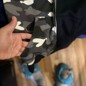 Bape Black and Gray Camouflage Shirt Jacket